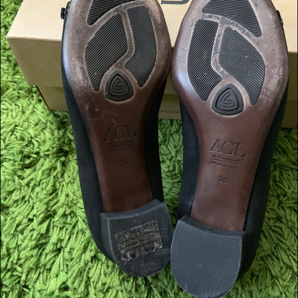 AGL Belted Block Heel Leather Pump Size 6 - Picture 7 of 8